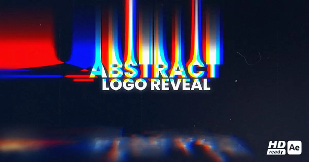 抽象信号干扰扭曲logo标志揭示AE模版Abstract Glitch Logo Reveal