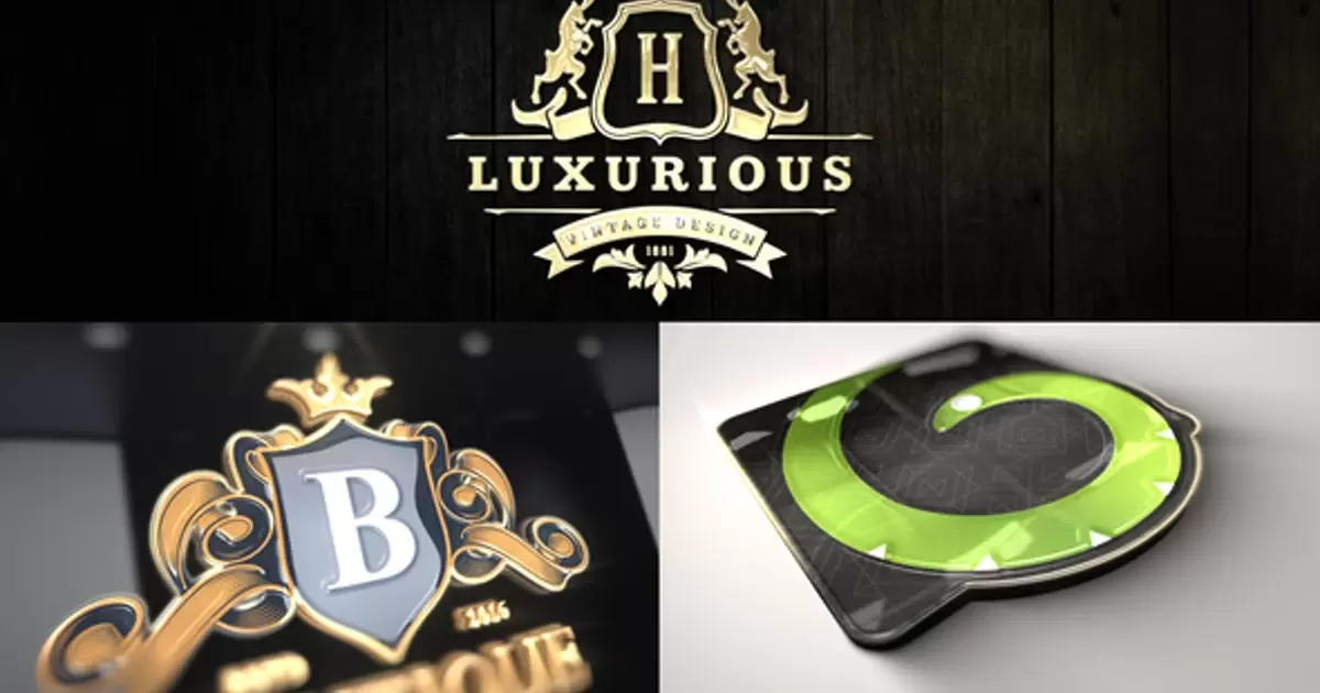 豪华模型套件光泽质感logo标志介绍AE模版Luxury Mockup Kit – Glossy Logo Intro