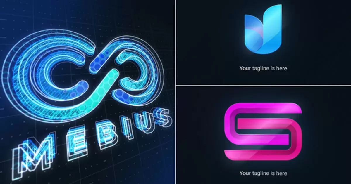 IT图标logo标志发光揭示AE模版IT Logo Reveal