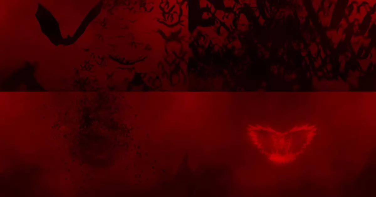 恐怖夜晚万圣节蝙蝠logo标志揭示AE模版Bats Logo Reveal
