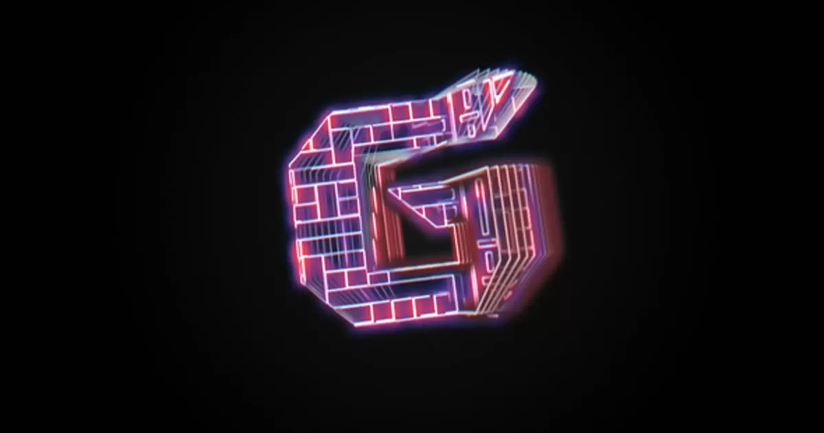 毛刺Holo信号干扰logo标志AE模版Glitch Holo Logo