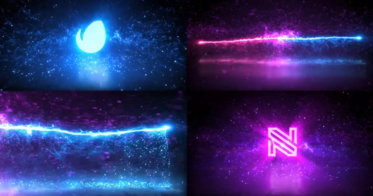 魔法粒子炫彩logo标志AE模版Magic Particles Logo