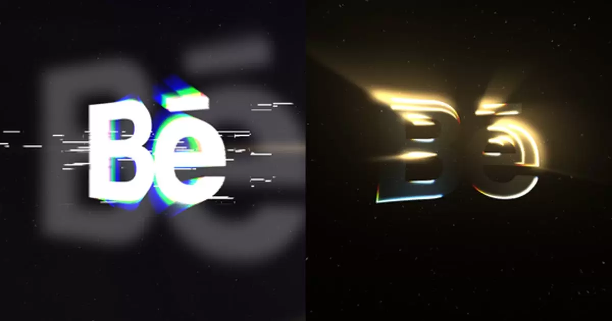 小故障修复logo标志介绍AE模版Epic Glitch Logo Intro