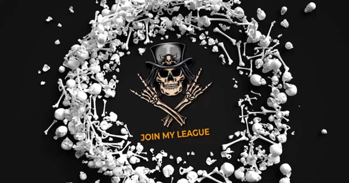 骨头骷髅头创意logo标志揭示AE模版Bones Logo Reveal