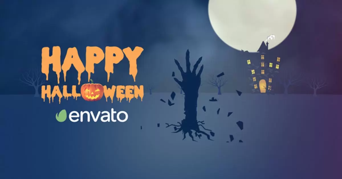 万圣节令人毛骨悚然的介绍 AE特效模板Halloween Creepy Intro