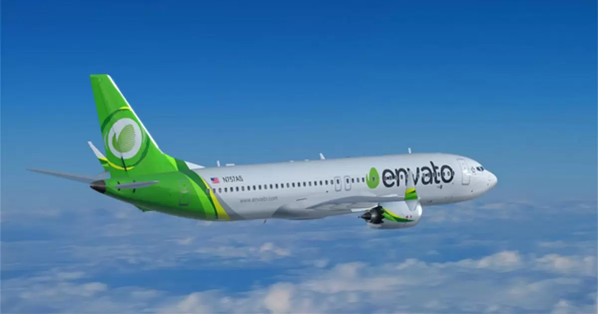 天空之旅飞机上的logo标志AE模版Sky Journey