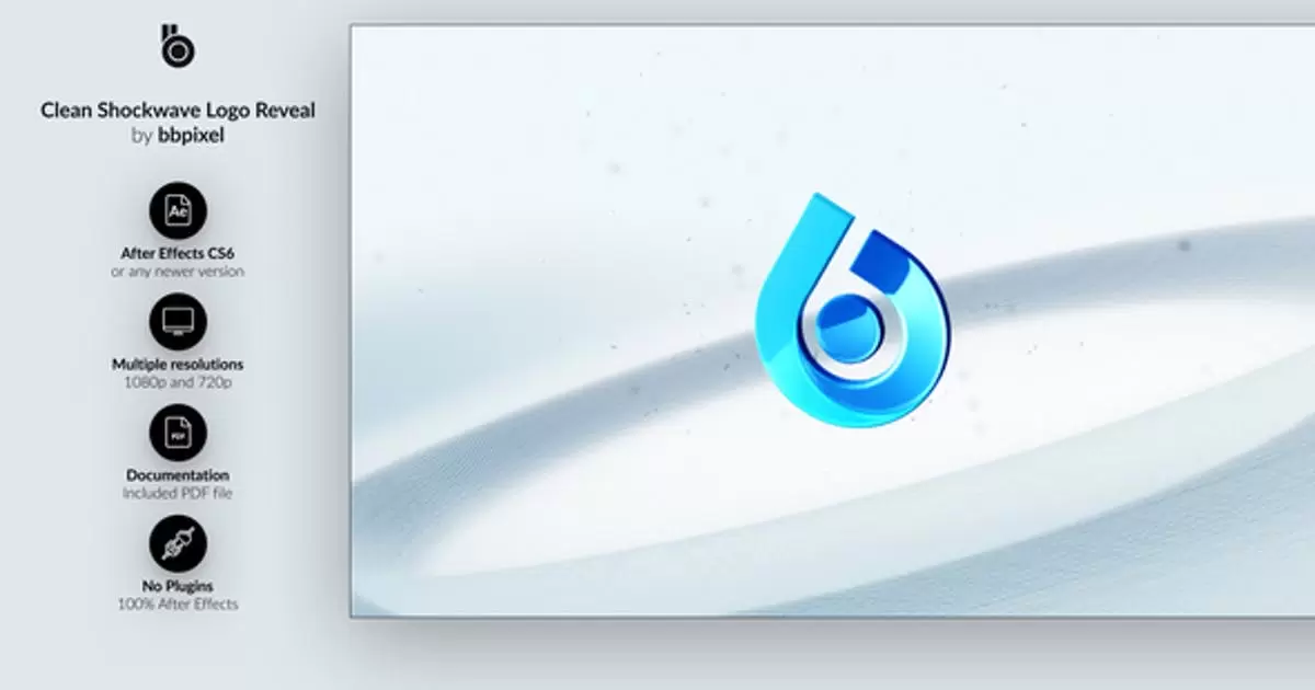 干净的冲击波标志logo揭示AE模版Clean Shockwave Logo Reveal