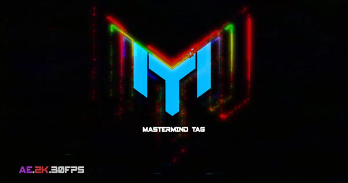 毛刺断裂logo标志AE模版Glitch Break Logo