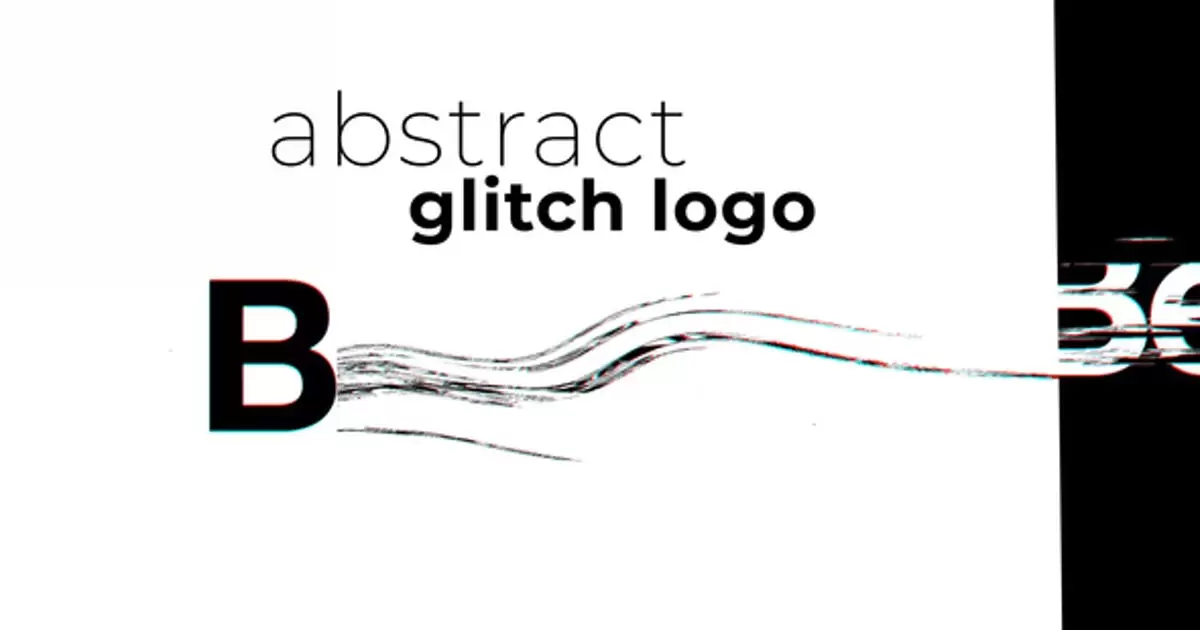 抽象艺术文字动画logo标志AE模版Abstract Glitch Logo