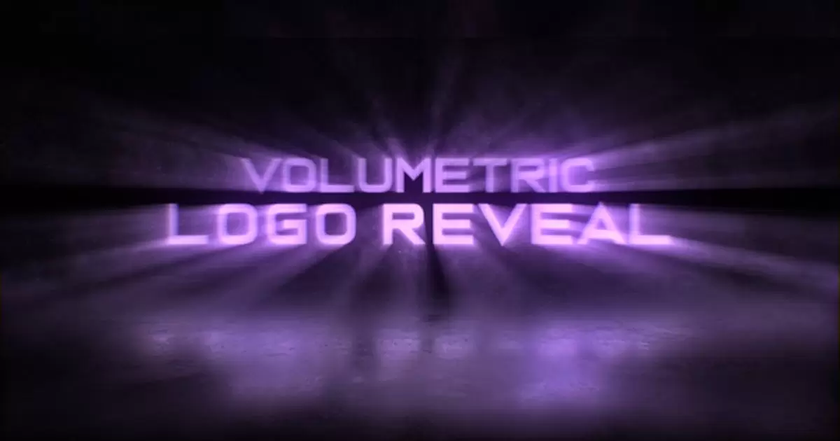 光效放射logo标志显示AE模版Volumetric Logo Reveal