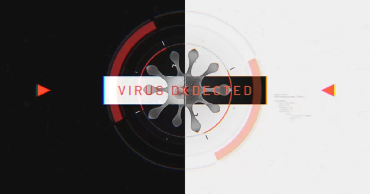 病毒故障穿衣风格logo片头介绍AE模版Virus Glitch Intro