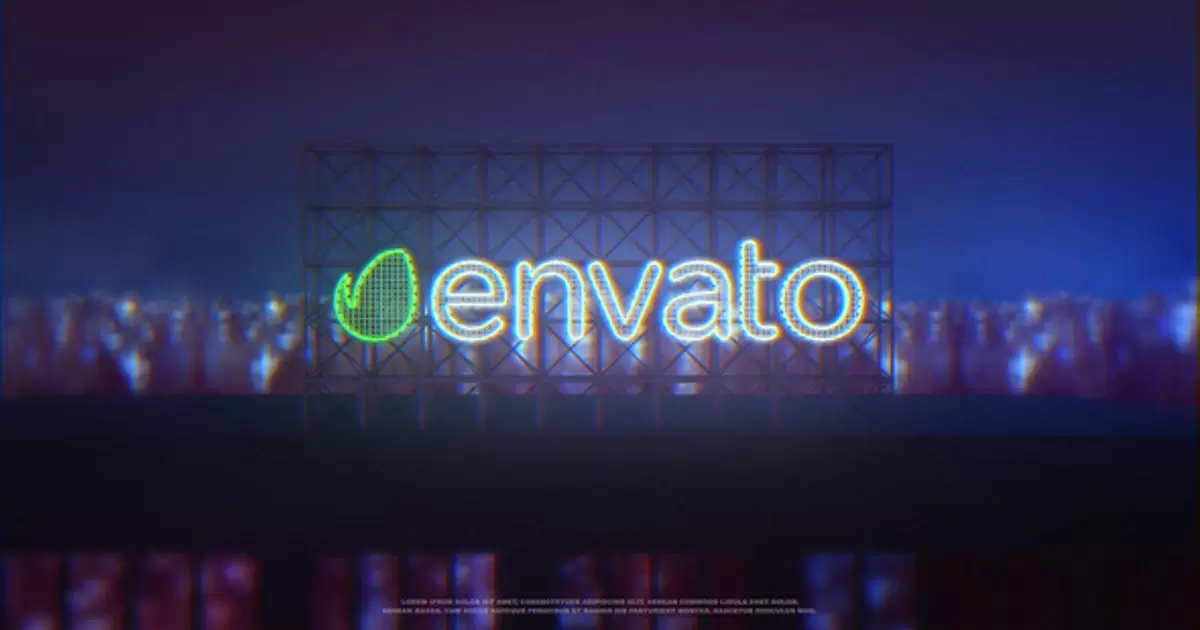 霓虹灯发光logo标志AE模版Neon Logo