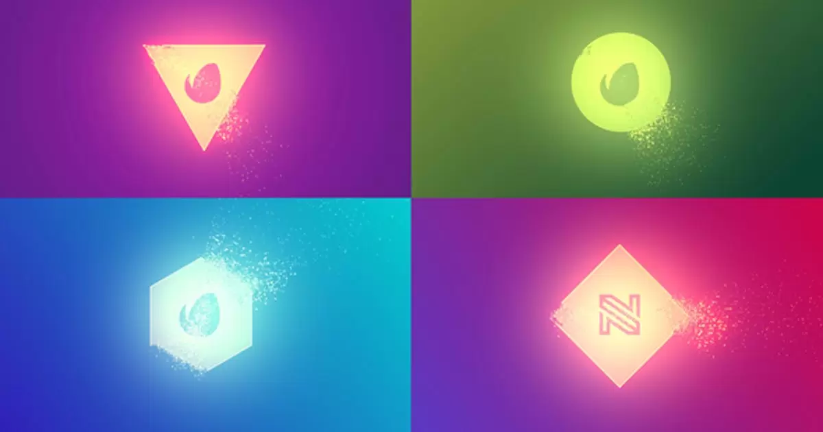 快速简单颗粒logo标志AE模版Quick Simple Particles Logo