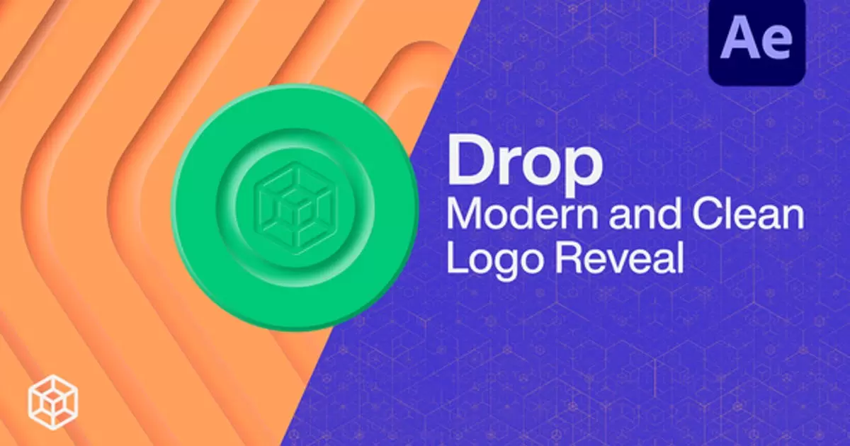 现代和干净的logo标志揭示AE模版Drop – Modern and Clean Logo Reveal