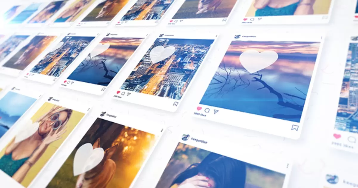 ins照片墙汇聚logo标志介绍AE模版Instagram Intro