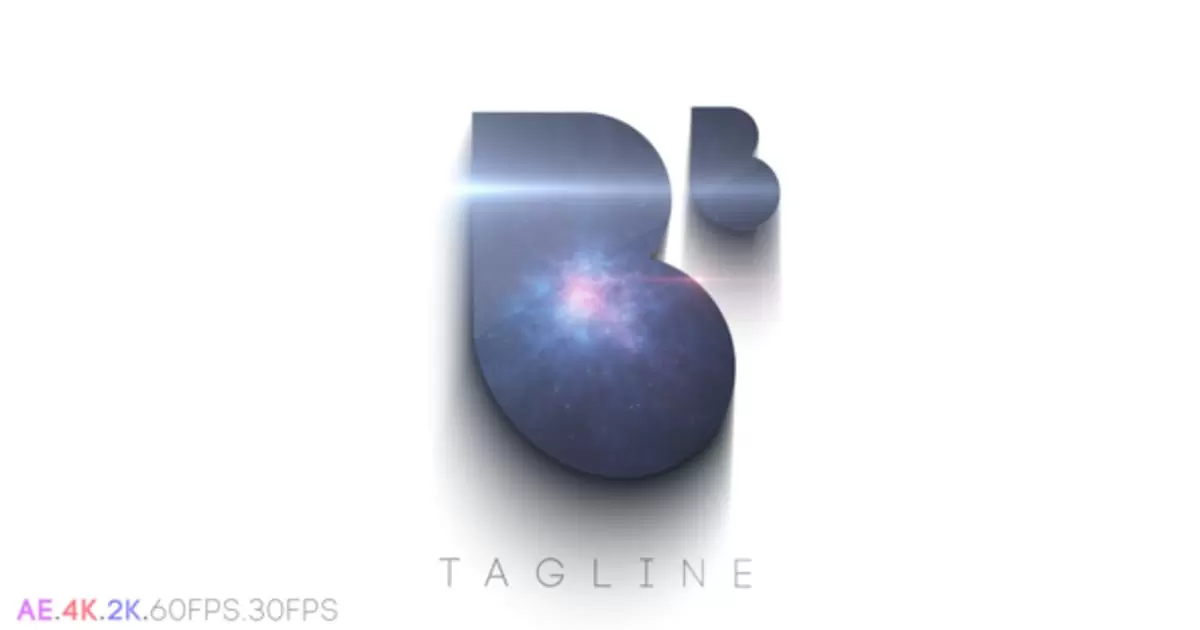 黑暗隧道宇宙logo标志AE模版Space Clean Logo