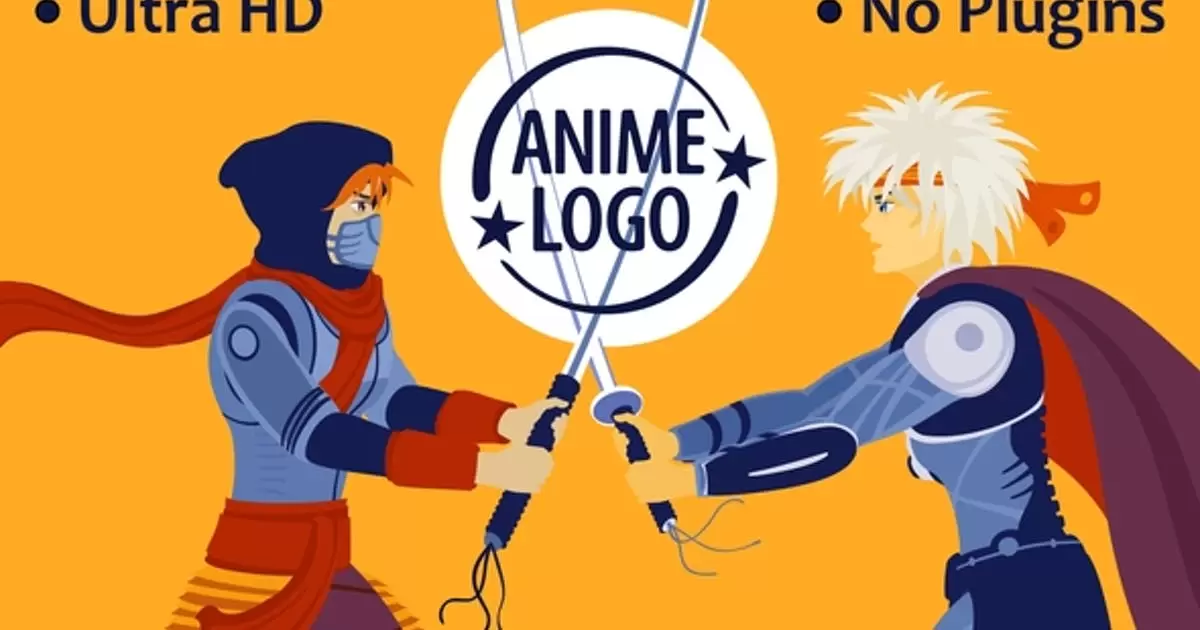 卡通动画动漫打斗片头logo标志AE模版Anime Logo