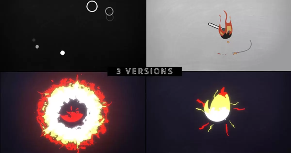 着火的二维元素魔方标志 AE模版Minimal Logo – Idea on Fire