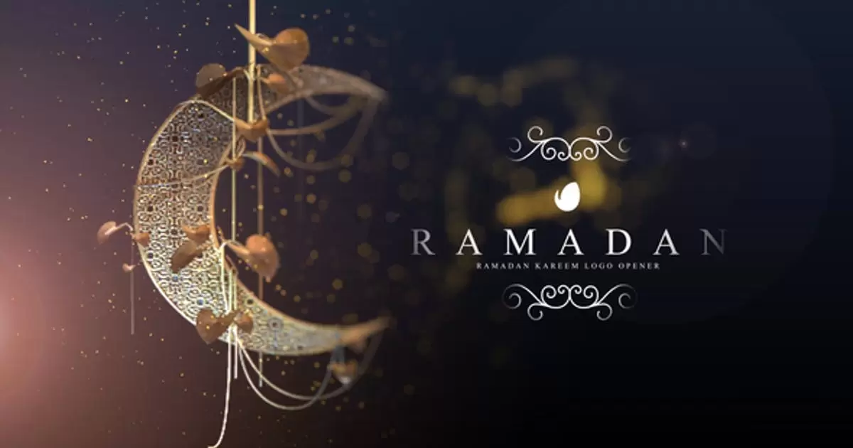 斋月片头伊斯兰logo标志开启器AE模版Ramadan Logo Opener