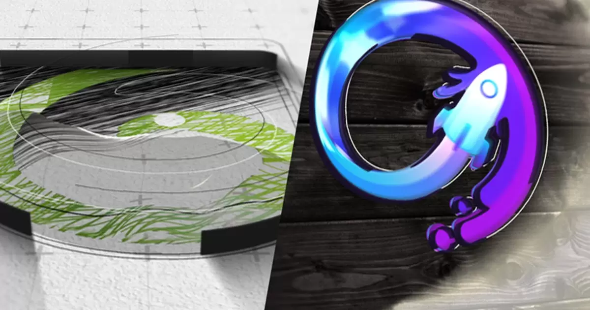 抽象绘图logo设计师标志揭示AE模版Abstract Drawing Logo Reveal