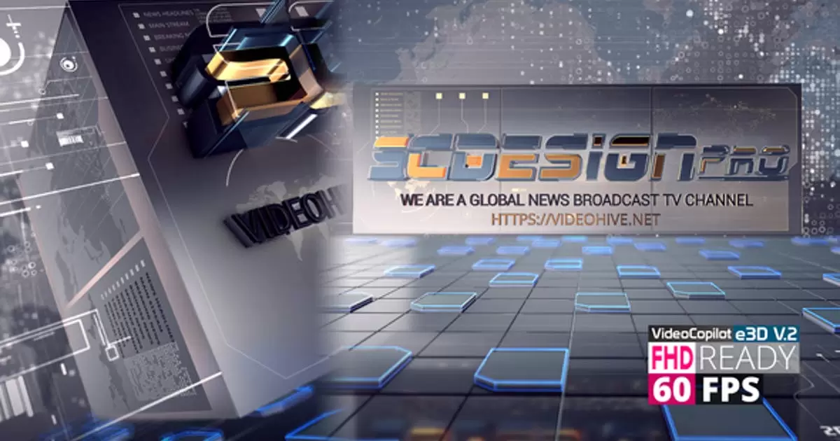 新闻Ident直播间片头logo标志AE模版News Ident V1