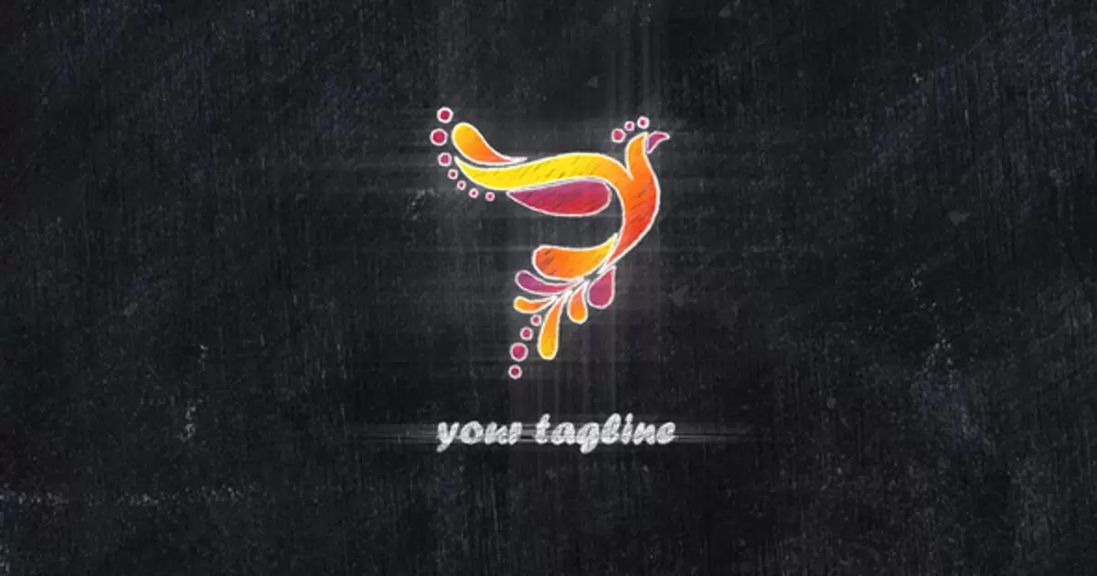 粉笔绘图绘制logo标志AE模版Chalk Drawing Logo