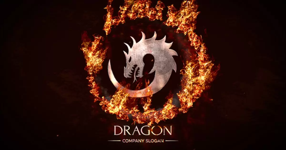 圆形火焰燃烧特效logo AE模版Circle Fire Logo | After Effects Template