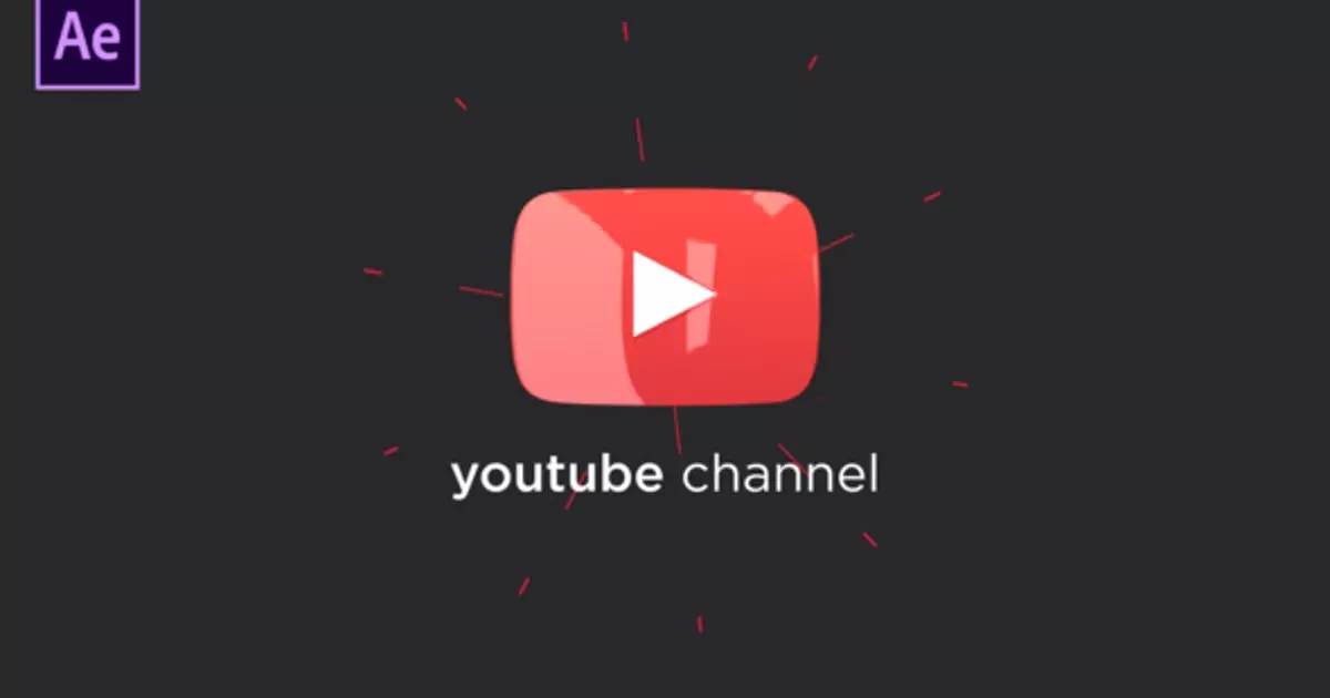 搜索油管片头动画标志AE模版Search YouTube Opener