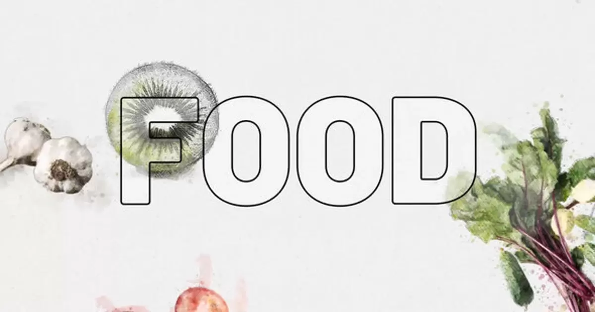 素食生鲜食品宣传logo标志AE模版Vegetarian Fresh Food Logo