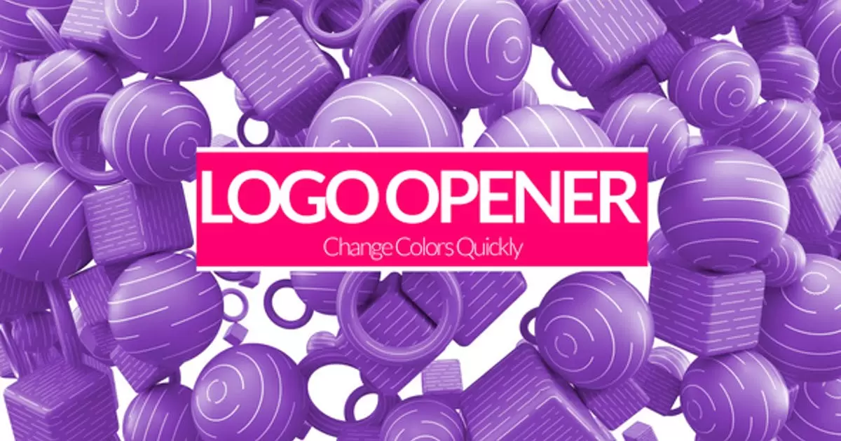 三维物体聚合logo标志开启器AE模版Logo Opener