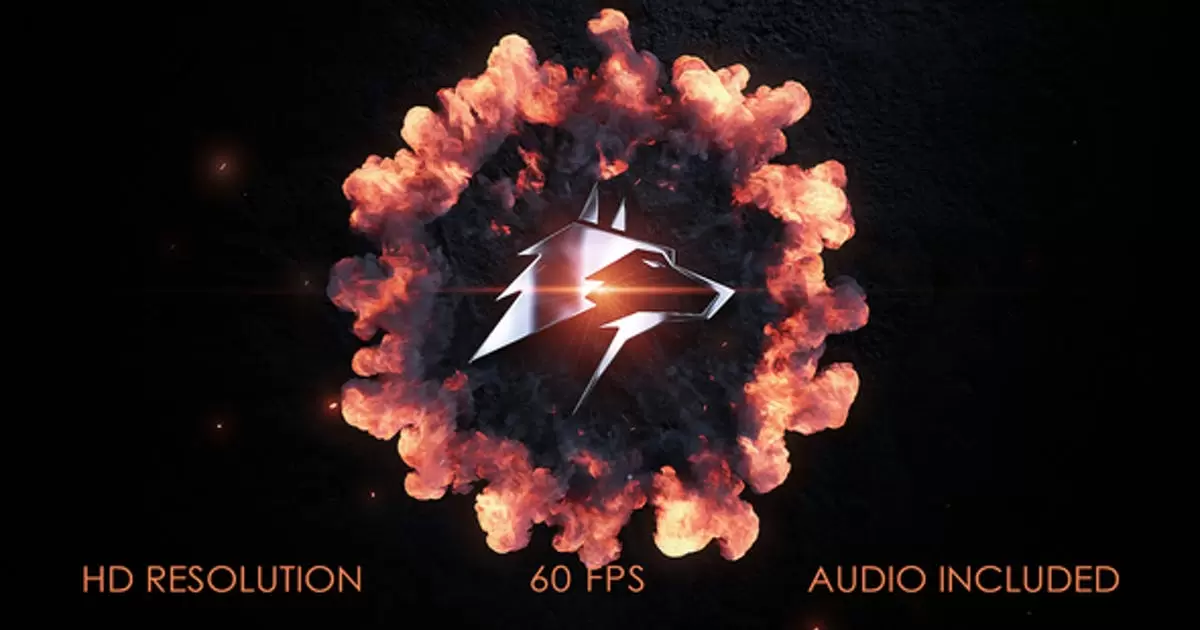 logo标志踩踏燃烧爆炸AE模版Logo Stomp Explosion