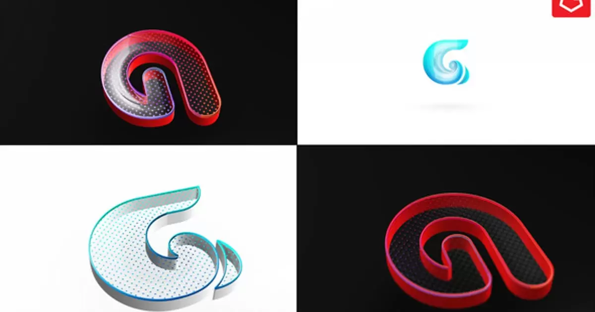 简单的3D徽标logo显示AE模版Simple 3D Logo Reveal