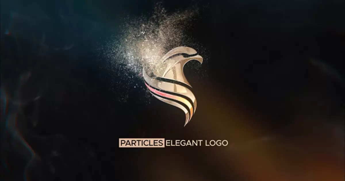 粒子优雅标志破碎logo飘散AE模版Particles Elegant Logo | After Effects