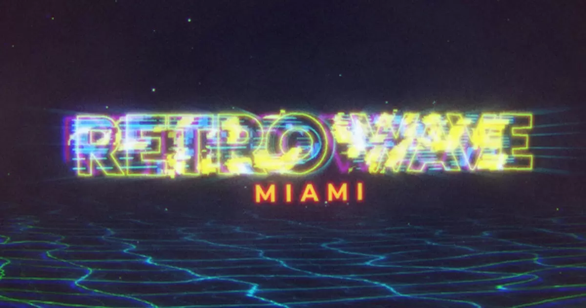 复古波浪80年代logo介绍AE模版Retro Wave Intro