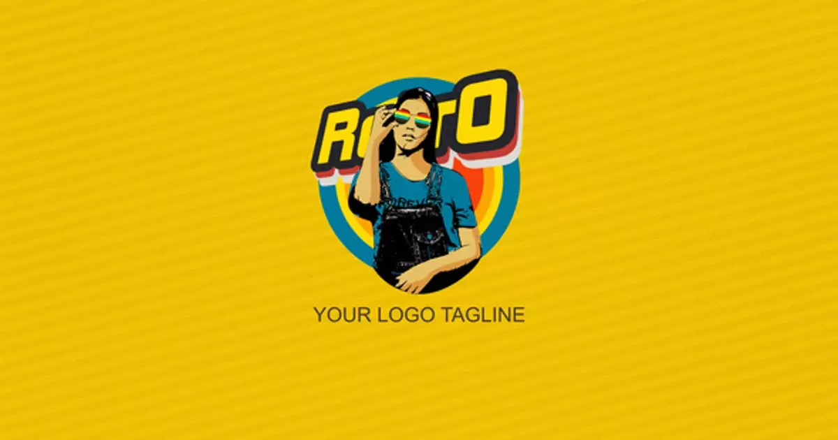 复古标志logo超级英雄显露AE模版Retro Logo Reveal