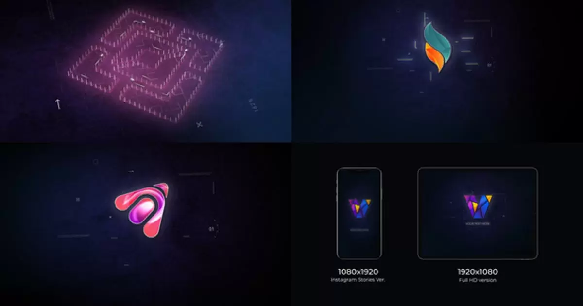 现代科技logo标志AE模版Modern Tech Logo