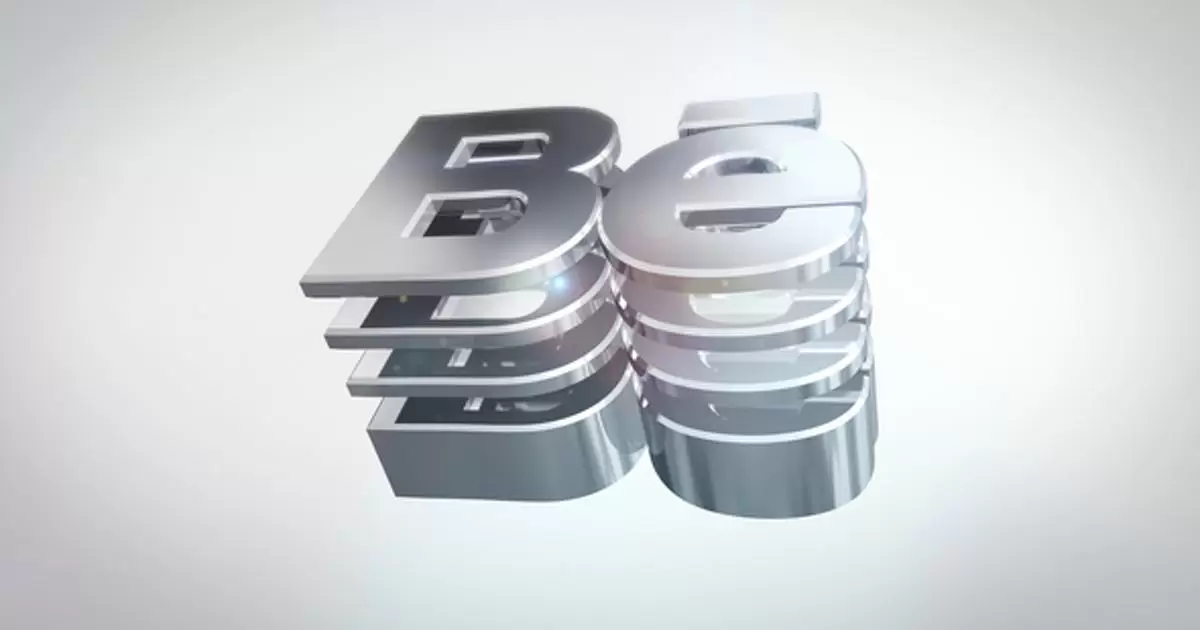 3D简单反光金属logo标志AE模版3D Simple Reflective Logo