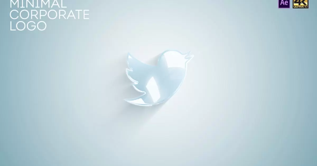 简单玻璃体logo企业标志AE模版Minimal Corporate Logo