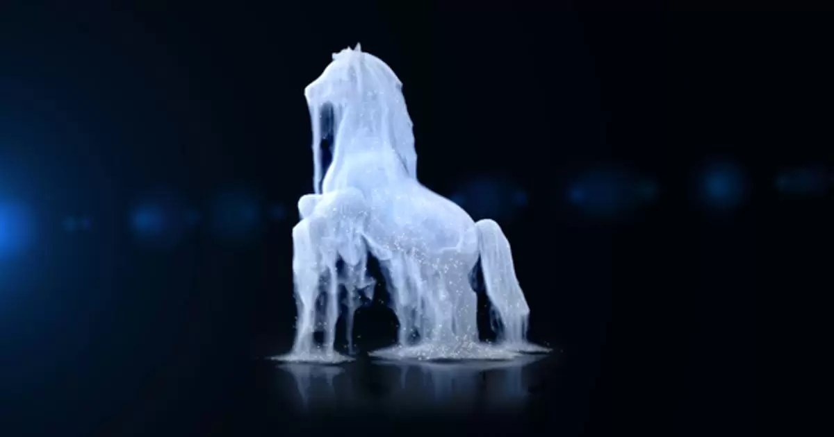 白马液体logo标志显露AE模版White Horse Logo Reveal