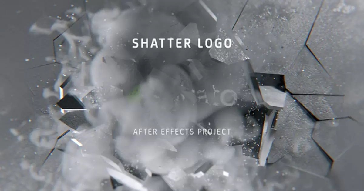 破碎铅笔logo标志AE模版Shatter Logo