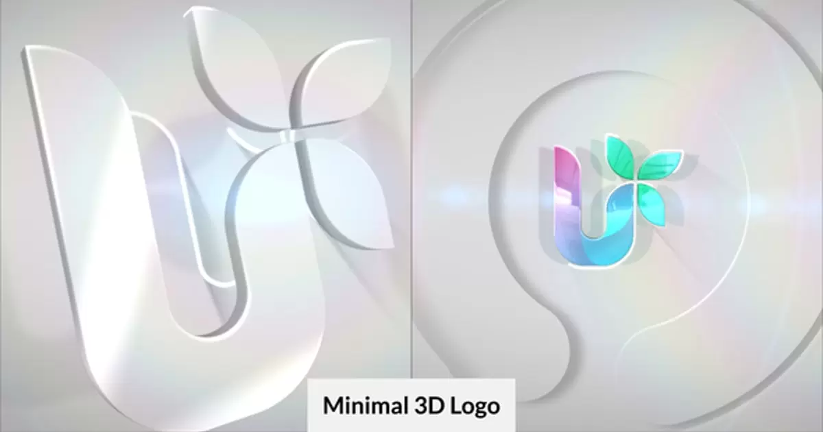 最小3D徽标显示AE模版Minimal 3D Logo Reveal