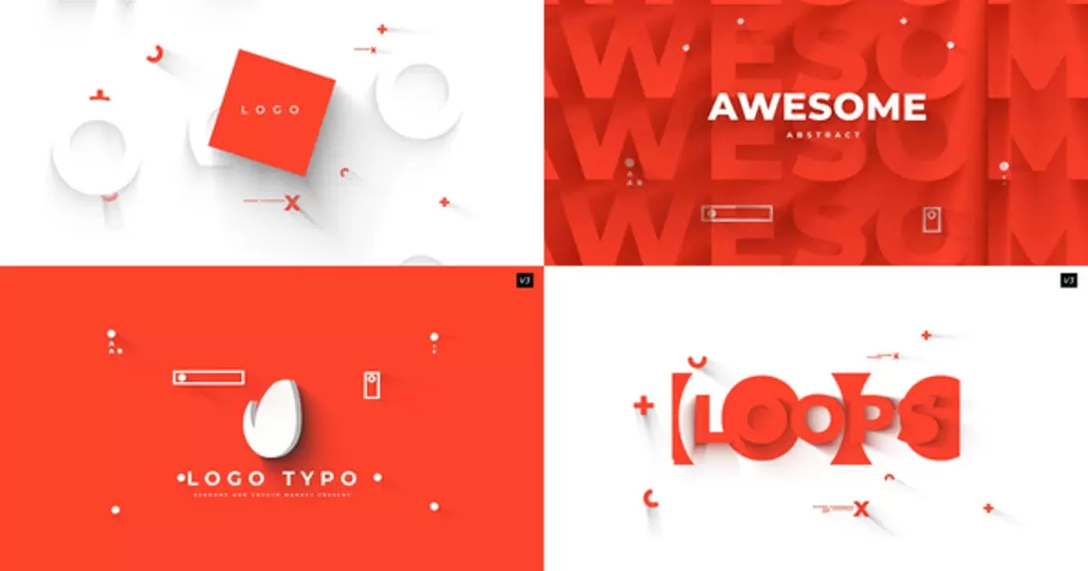 标志错字排版开启器V3 AE模版Logo Typo Opener V3