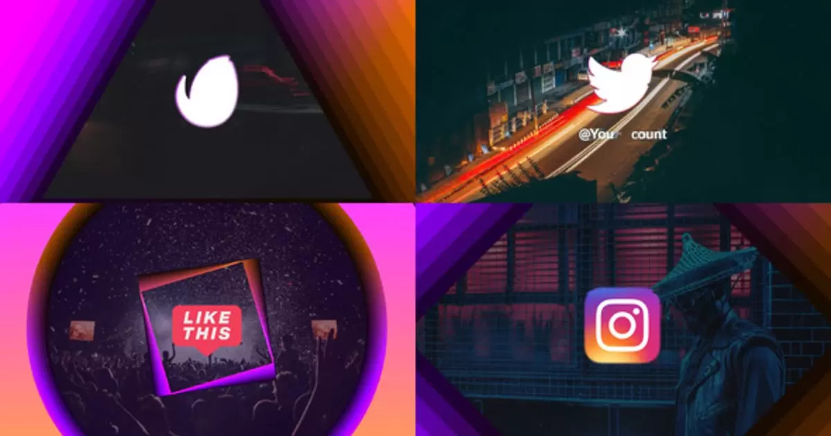 赛博朋克标志特效AE模版Cyberpunk Logo || After Effects