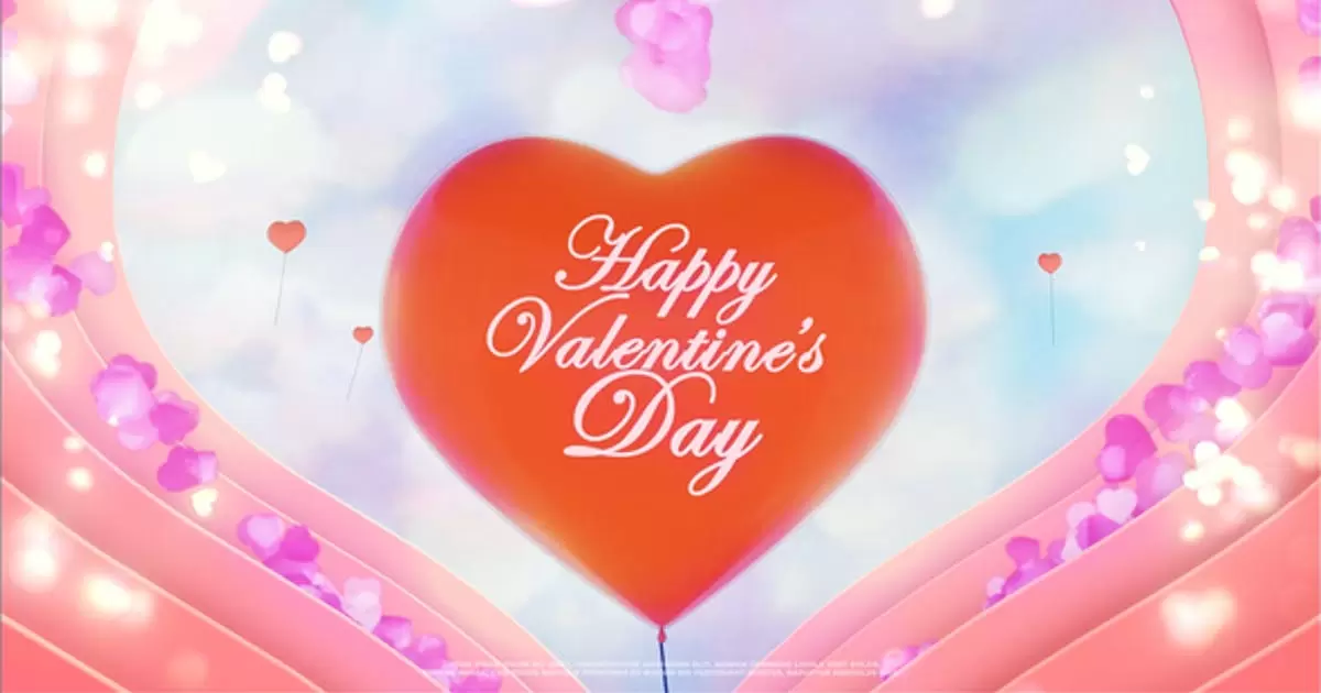 情人节心形logo标志AE模版Valentine’s Day Logo