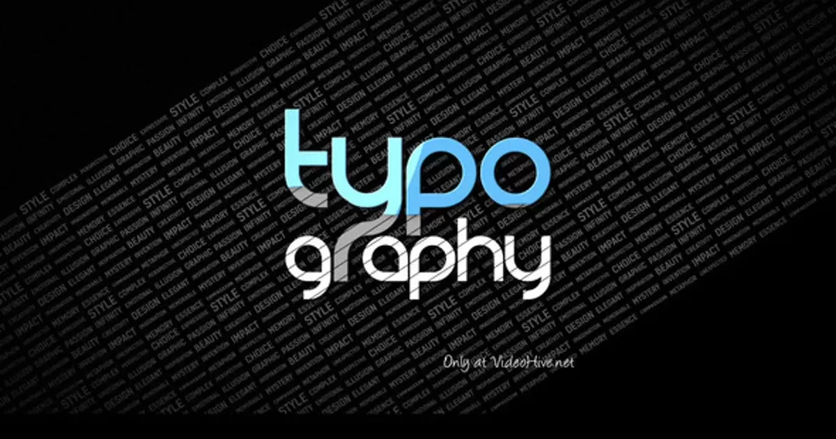 排版文字动画揭示AE视频模版Typography Reveal