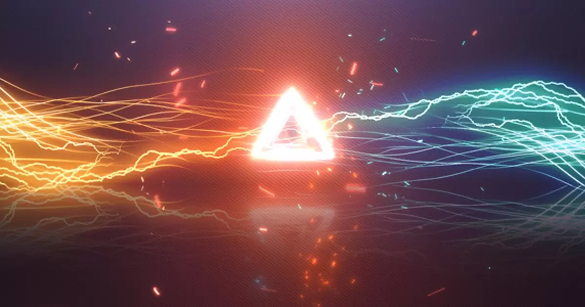 能源中心火焰寒冰汇聚logo标志AE视频模版Energy Centre