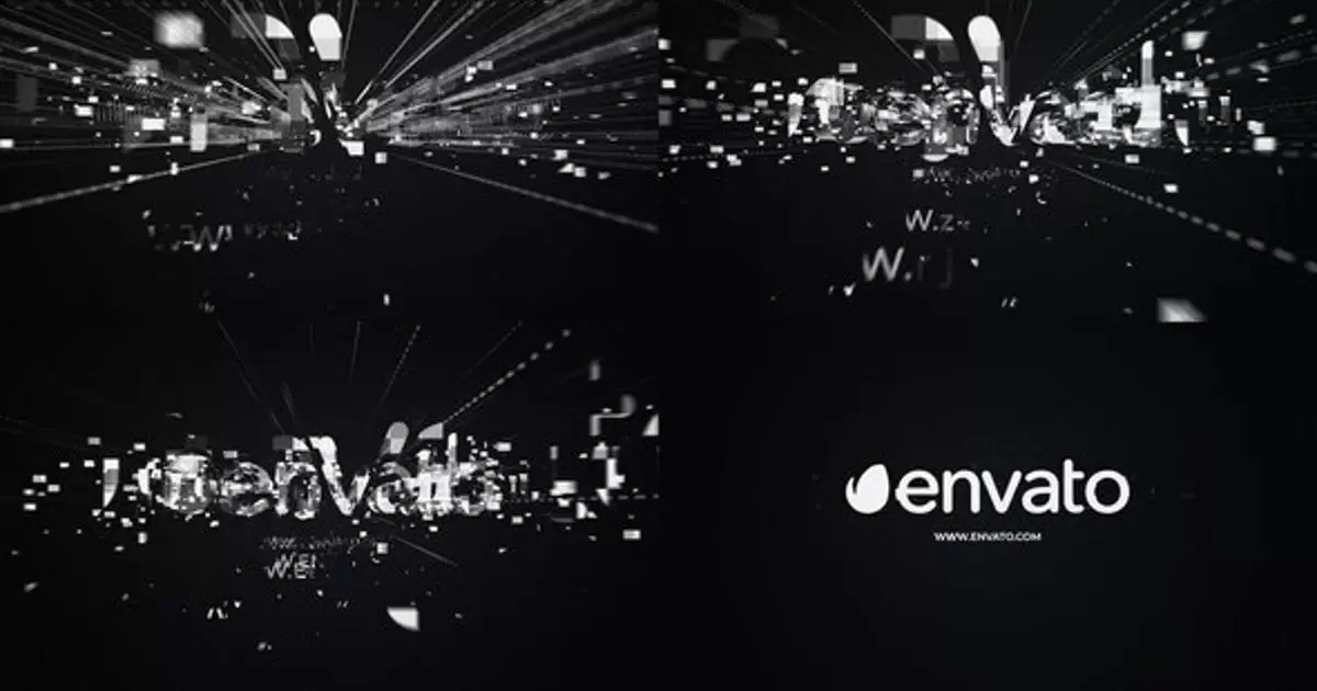 高科技标志放射logo揭示AE视频模版Hi-Tech Logo Reveal