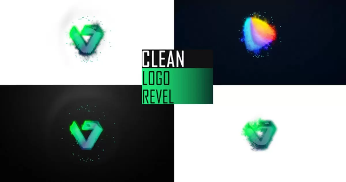 干净的徽标logo显示AE视频模版Clean Logo Reveal