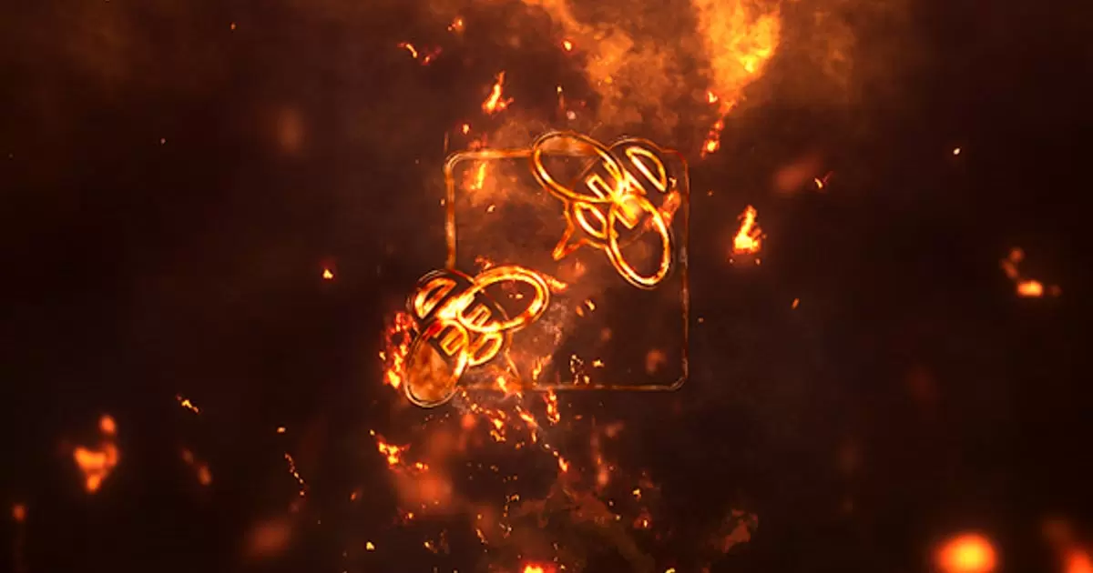 标志上的火焰燃烧logo动画AE视频模版Logo Reveal Pack 5in1: Fire