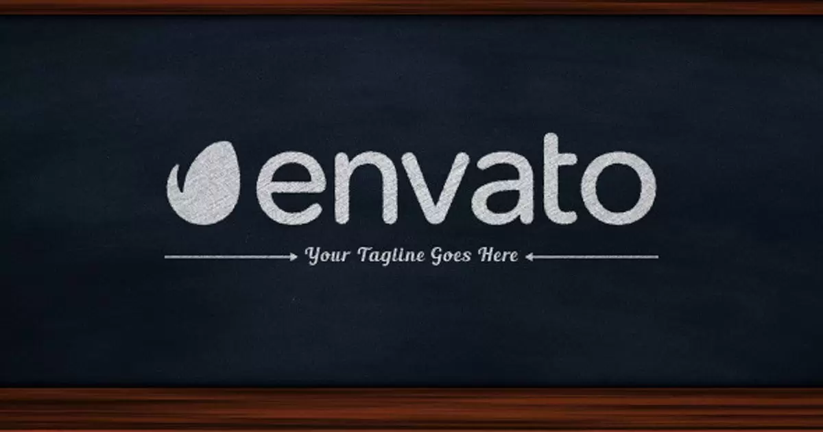 黑板上的logo标志AE视频模版Logo On Chalkboard
